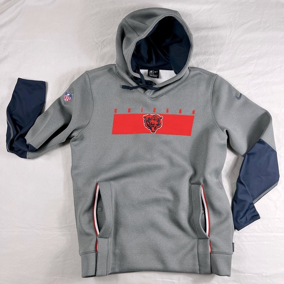Men’s Nike Heathered NFL Chicago Bears Performance Pullover Hoodie size M - Picture 2 of 13
